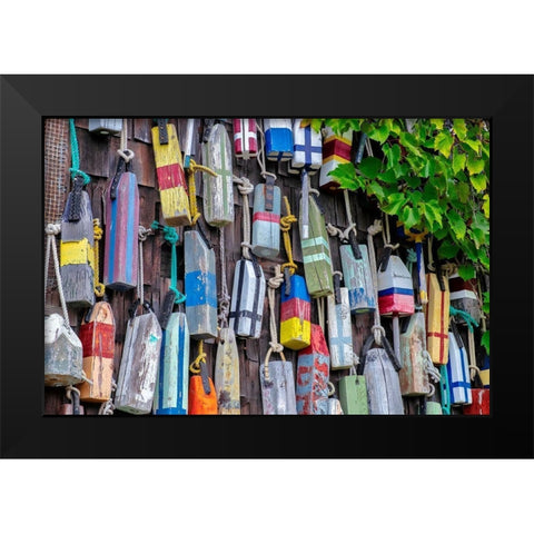Wooden buoys Black Modern Wood Framed Art Print by Engelbrecht, Lisa S.