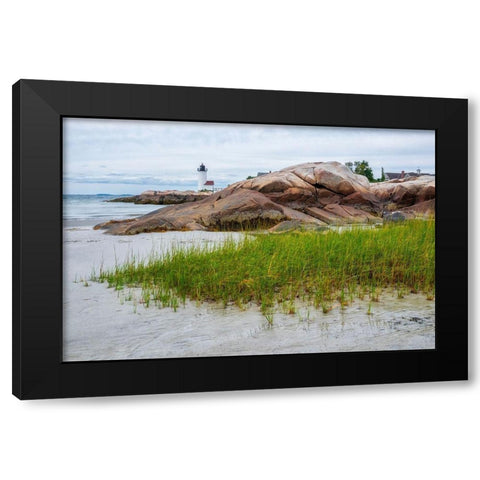 Harbor Light-Ipswich Bay-Annisquam-Massachusetts-USA Black Modern Wood Framed Art Print by Engelbrecht, Lisa S.