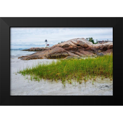 Harbor Light-Ipswich Bay-Annisquam-Massachusetts-USA Black Modern Wood Framed Art Print by Engelbrecht, Lisa S.