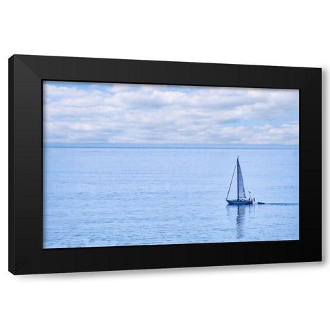 Sailboat on Nahant Bay-Massachusetts Black Modern Wood Framed Art Print with Double Matting by Engelbrecht, Lisa S.