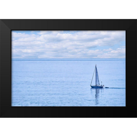 Sailboat on Nahant Bay-Massachusetts Black Modern Wood Framed Art Print by Engelbrecht, Lisa S.