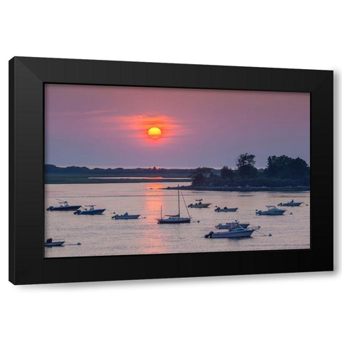 New England-Massachusetts-Ipswich-sunrise over Great Neck Black Modern Wood Framed Art Print with Double Matting by Bibikow, Walter