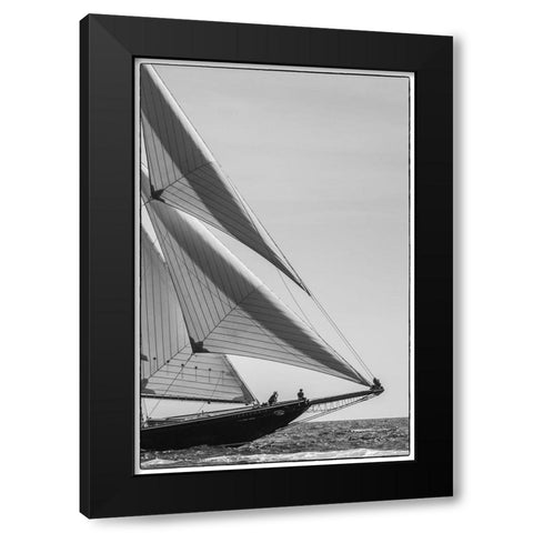 New England-Massachusetts-Cape Ann-Gloucester-Gloucester Schooner Festival-schooner parade of sail Black Modern Wood Framed Art Print by Bibikow, Walter