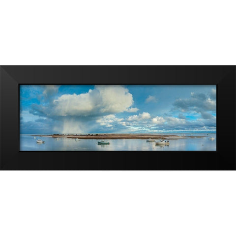 New England-Massachusetts-Cape Cod-Chatham-Chatham Harbor-dusk Black Modern Wood Framed Art Print by Bibikow, Walter