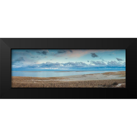 New England-Massachusetts-Cape Cod-Chatham-Chatham Light Beach-dusk Black Modern Wood Framed Art Print by Bibikow, Walter