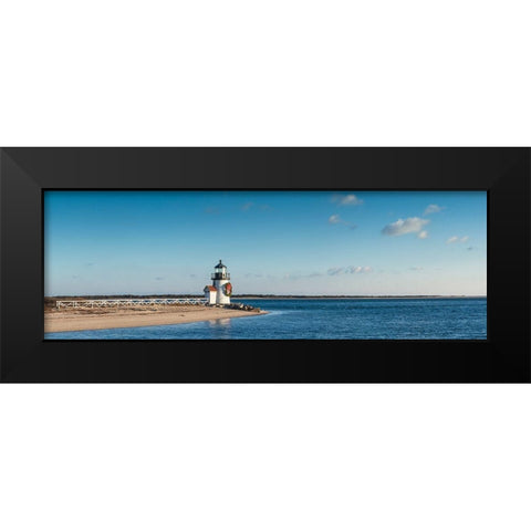 New England-Massachusetts-Nantucket Island-Nantucket Town-Brant Point Lighthouse Black Modern Wood Framed Art Print by Bibikow, Walter