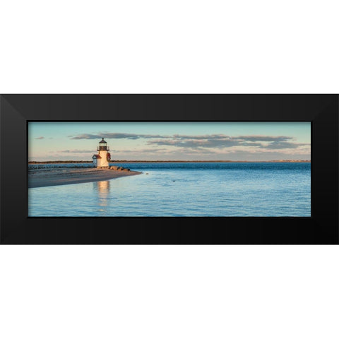 New England-Massachusetts-Nantucket Island-Nantucket Town-Brant Point Lighthouse Black Modern Wood Framed Art Print by Bibikow, Walter