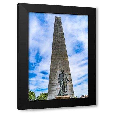William Prescott Statue-Bunker Hill Battle Monument-Charlestown-Boston-Massachusetts-Site of June 1 Black Modern Wood Framed Art Print with Double Matting by Perry, William