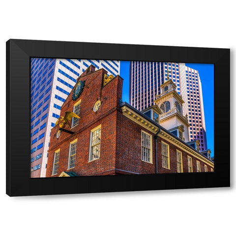 Faneuil Meeting Hall-Freedom Trail-Boston-Massachusetts-Meeting place American Revolution later Tow Black Modern Wood Framed Art Print by Perry, William