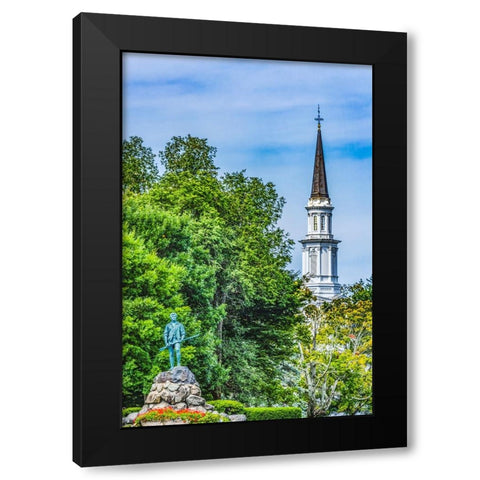 Lexington Minute Man Patriot Statue-Massachusetts-Site of April 19-1775 first battle of American Re Black Modern Wood Framed Art Print by Perry, William
