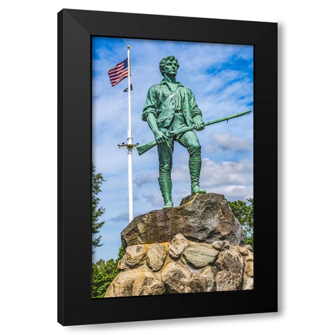 Lexington Minute Man Patriot Statue-Lexington Battle Green-Massachusetts-Site of April 19-1775 firs Black Modern Wood Framed Art Print with Double Matting by Perry, William