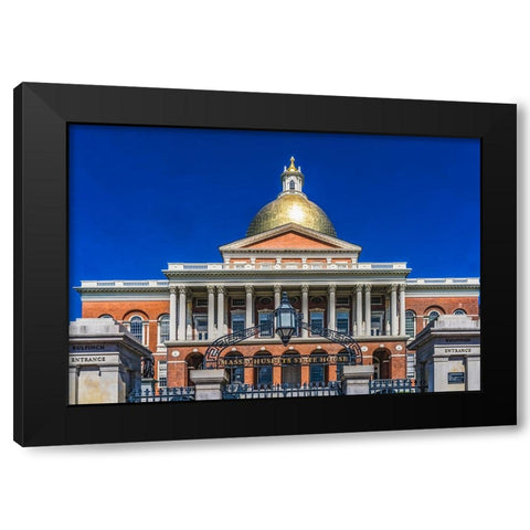 Golden Dome State House State Legislature Governor Office-Boston-Massachusetts-Massachusetts State  Black Modern Wood Framed Art Print with Double Matting by Perry, William