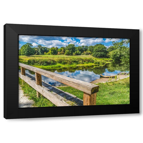 Old North Bridge-Concord River-Minute Man National Historical Park-American Revolution Monument-sit Black Modern Wood Framed Art Print by Perry, William
