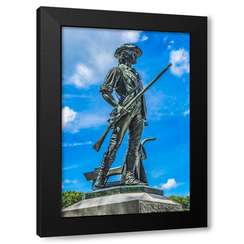The Minute Man statue-Old North Bridge-Minute Man National Historical Park-First Battle American Re Black Modern Wood Framed Art Print with Double Matting by Perry, William