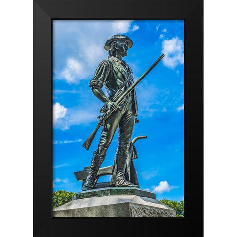 The Minute Man statue-Old North Bridge-Minute Man National Historical Park-First Battle American Re Black Modern Wood Framed Art Print by Perry, William