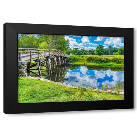 Old North Bridge Concord River Minute Man National Historical Park American Revolution Monument Mas Black Modern Wood Framed Art Print by Perry, William