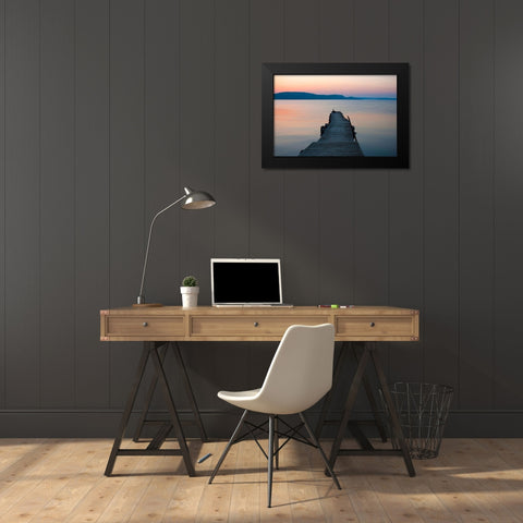 Munising Bay Sunset-Michigan-USA Black Modern Wood Framed Art Print by Miller, Anna