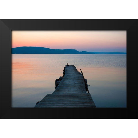 Munising Bay Sunset-Michigan-USA Black Modern Wood Framed Art Print by Miller, Anna