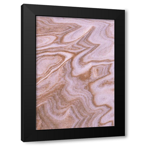 MI, Abstract jagged pattern mix of sand and snow Black Modern Wood Framed Art Print by Carlson, Mark