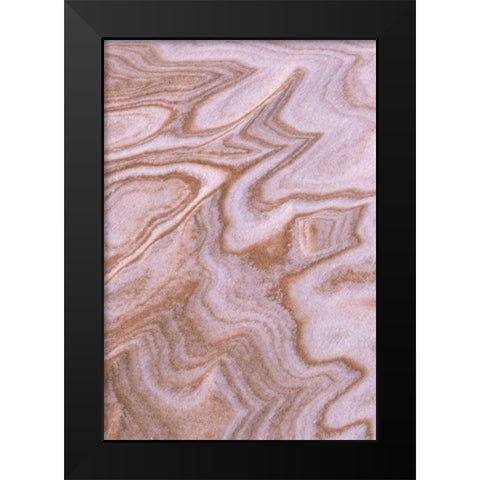 MI, Abstract jagged pattern mix of sand and snow Black Modern Wood Framed Art Print by Carlson, Mark