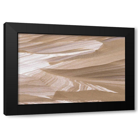 MI, Sand dune dusted with winter snowfall Black Modern Wood Framed Art Print by Carlson, Mark