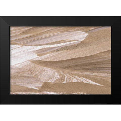MI, Sand dune dusted with winter snowfall Black Modern Wood Framed Art Print by Carlson, Mark