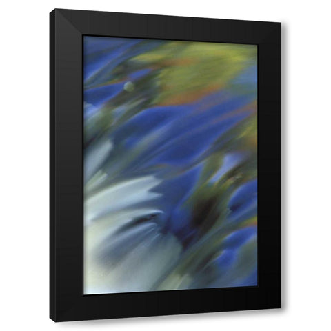 MI, Cascading river water reflecting sky in fall Black Modern Wood Framed Art Print by Carlson, Mark