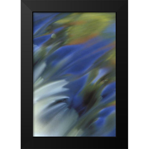 MI, Cascading river water reflecting sky in fall Black Modern Wood Framed Art Print by Carlson, Mark