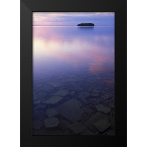 MI, Picnic Island, Lake Huron, clouds at twilight Black Modern Wood Framed Art Print by Carlson, Mark