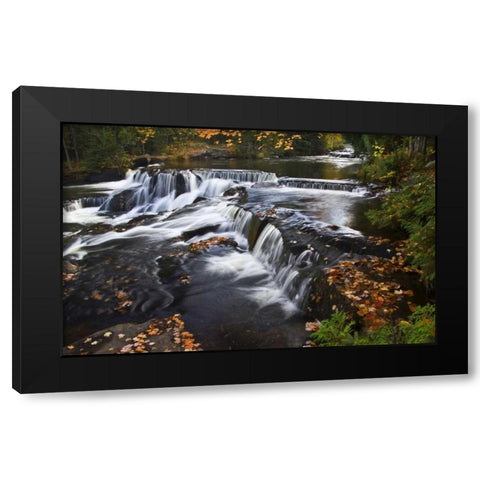 Michigan Bond Falls and fall foliage Black Modern Wood Framed Art Print by Rotenberg, Nancy