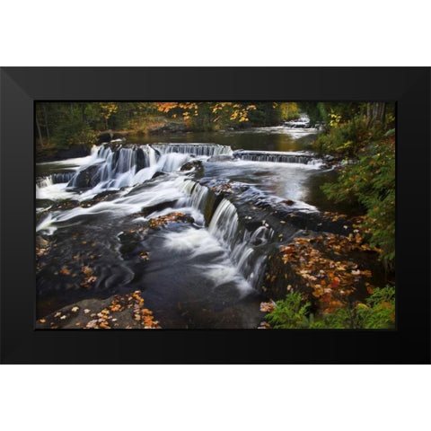 Michigan Bond Falls and fall foliage Black Modern Wood Framed Art Print by Rotenberg, Nancy