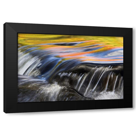 Michigan Fall reflections at Bond Falls Black Modern Wood Framed Art Print by Rotenberg, Nancy