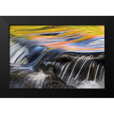 Michigan Fall reflections at Bond Falls Black Modern Wood Framed Art Print by Rotenberg, Nancy