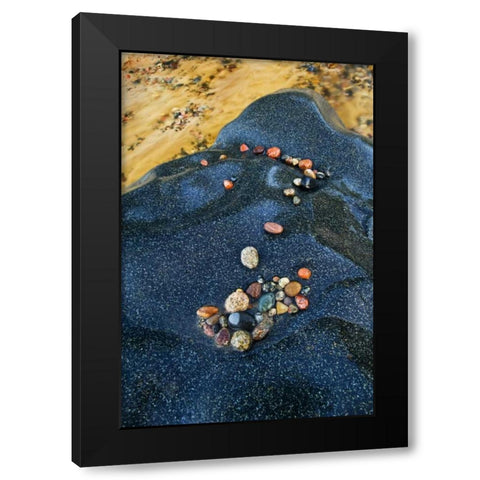 Michigan Lake Superior rocks on beach Black Modern Wood Framed Art Print by Rotenberg, Nancy