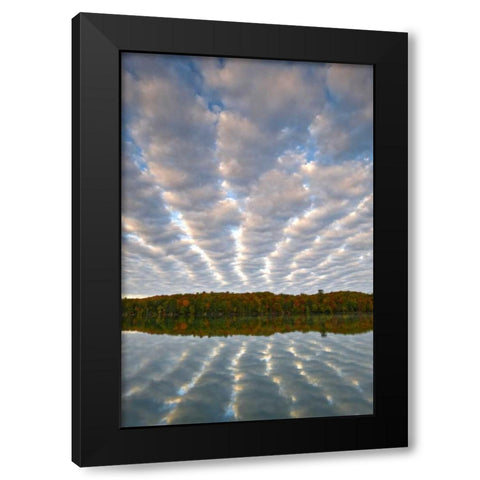 Michigan Clouds over Petes Lake in autumn Black Modern Wood Framed Art Print with Double Matting by Rotenberg, Nancy