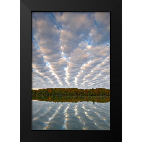 Michigan Clouds over Petes Lake in autumn Black Modern Wood Framed Art Print by Rotenberg, Nancy