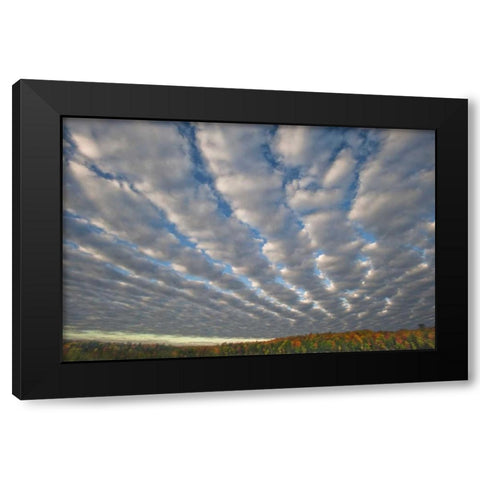 Michigan Clouds over Petes Lake in autumn Black Modern Wood Framed Art Print with Double Matting by Rotenberg, Nancy