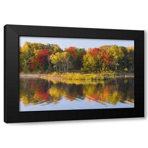 MI, Autumn in Bond Falls Recreation Area Black Modern Wood Framed Art Print with Double Matting by Bush, Marie