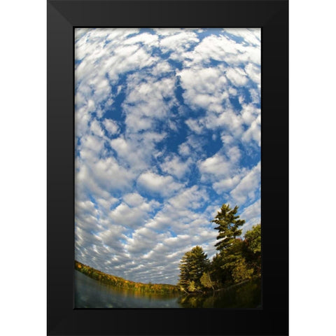 Michigan Clouds at Petes Lake in autumn Black Modern Wood Framed Art Print by Rotenberg, Nancy
