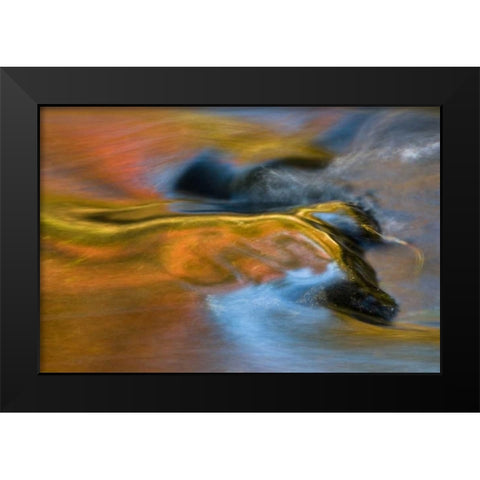 Michigan, Upper Peninsula Bond Falls reflections Black Modern Wood Framed Art Print by Rotenberg, Nancy