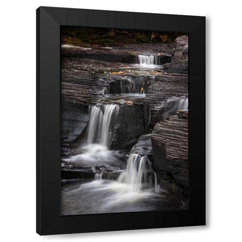 Michigan Waterfalls in the Presque Isle River Black Modern Wood Framed Art Print by Grall, Don