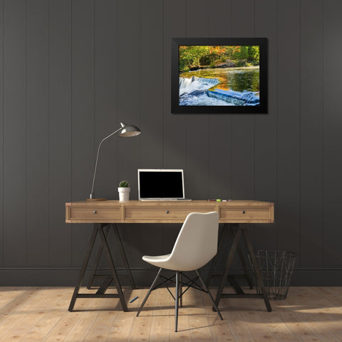 US-Michigan-Upper Peninsula Reflections on Bond Falls Black Modern Wood Framed Art Print by Eggers, Julie