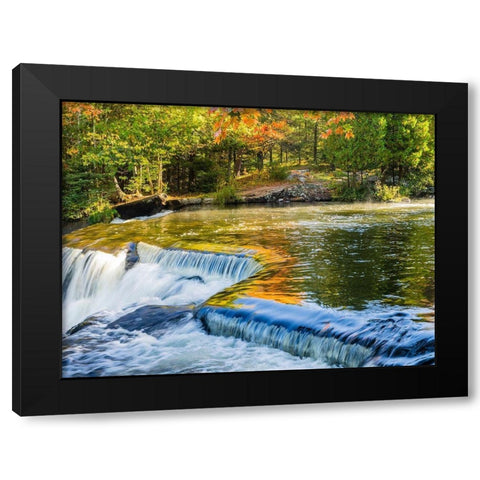 US-Michigan-Upper Peninsula Reflections on Bond Falls Black Modern Wood Framed Art Print with Double Matting by Eggers, Julie