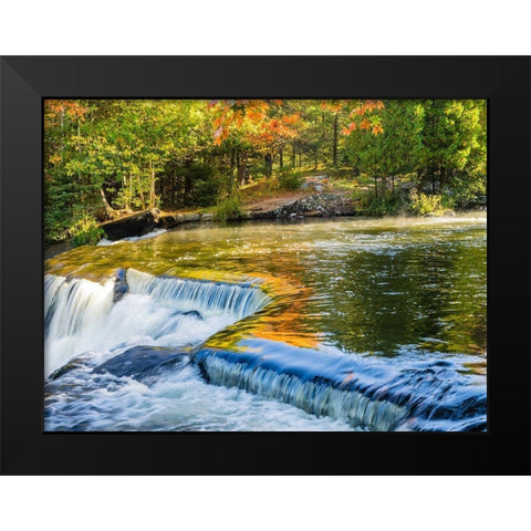 US-Michigan-Upper Peninsula Reflections on Bond Falls Black Modern Wood Framed Art Print by Eggers, Julie