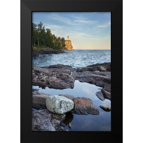 Split Rock Lighthouse State Park-North Shore Lake Superior-Minnesota Black Modern Wood Framed Art Print by Majchrowicz, Alan