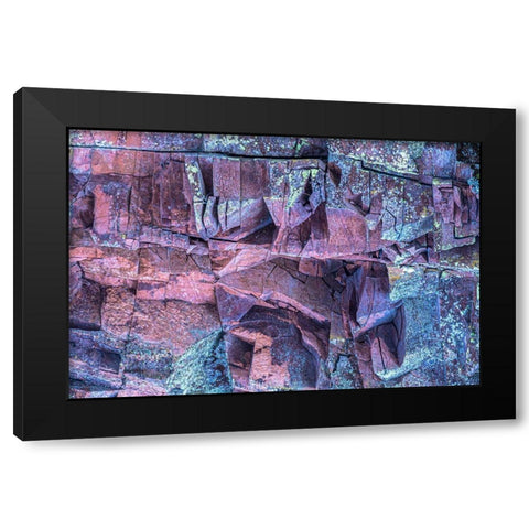 Minnesota-Lake Superior Multicolored cliff face  Black Modern Wood Framed Art Print with Double Matting by Jaynes Gallery