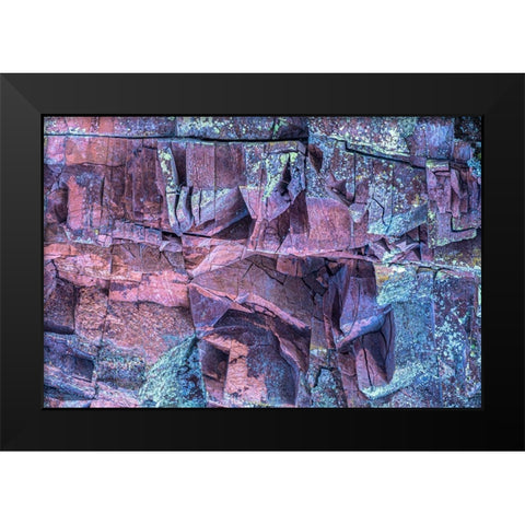 Minnesota-Lake Superior Multicolored cliff face  Black Modern Wood Framed Art Print by Jaynes Gallery
