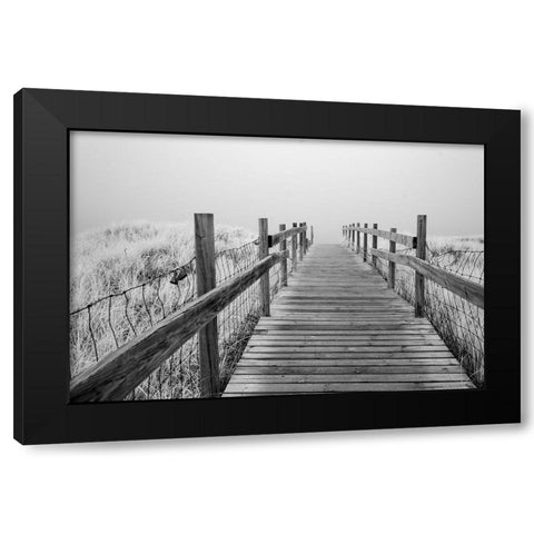 USA-Minnesota-Duluth-Park Point-Boardwalk over Dunes Black Modern Wood Framed Art Print by Hawkins, Peter