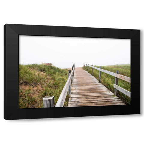 USA-Minnesota-Duluth-Park Point-Boardwalk over Dunes Black Modern Wood Framed Art Print with Double Matting by Hawkins, Peter