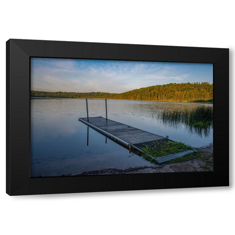 USA-Minnesota-La Salle Lake State Recreation Area boat launch Black Modern Wood Framed Art Print by Hawkins, Peter